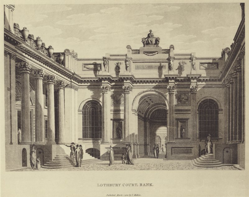 Lothbury Court, Bank Anglii autorstwa Thomas (after) Malton