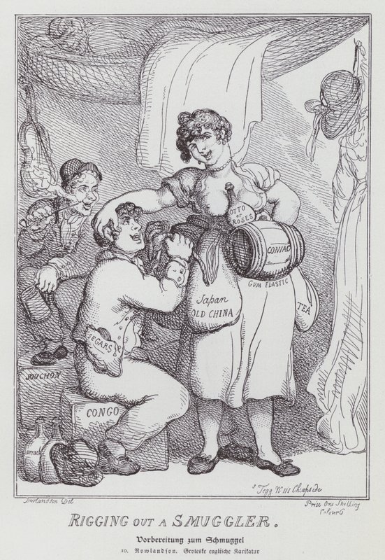 Wydobycie przemytnika (lito) autorstwa Thomas (after) Rowlandson