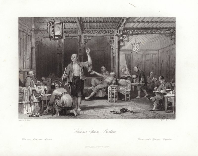 Chińscy palacze opium autorstwa Thomas Allom