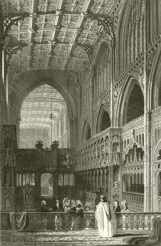 Wnętrze Kolegiaty, Manchester autorstwa Thomas Allom