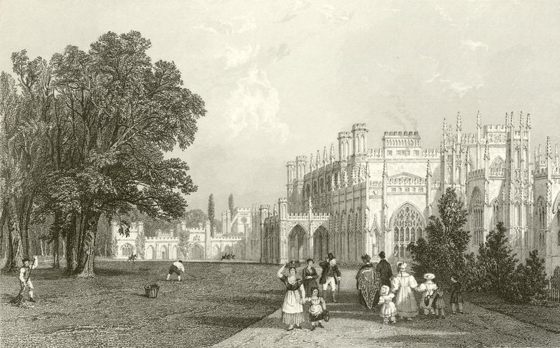 Zachodni front Eaton Hall, Cheshire autorstwa Thomas Allom
