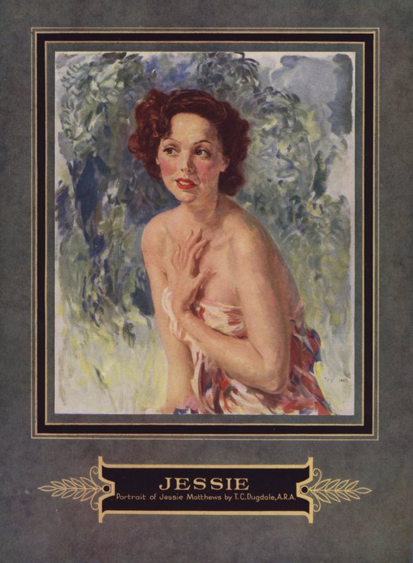 Jessie Matthews, angielska aktorka (kolorowa litografia) autorstwa Thomas Cantrell Dugdale