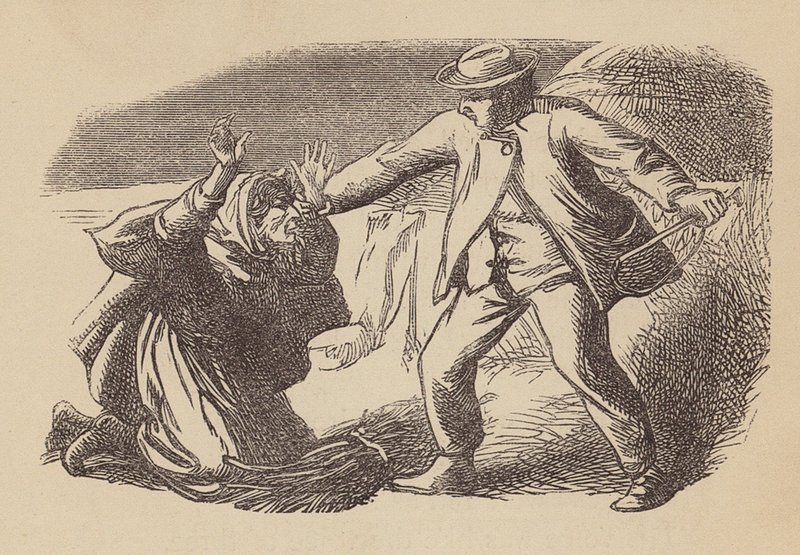 Goody Blake i Harry Gill (kolorowy grawerunek) autorstwa Thomas Dalziel
