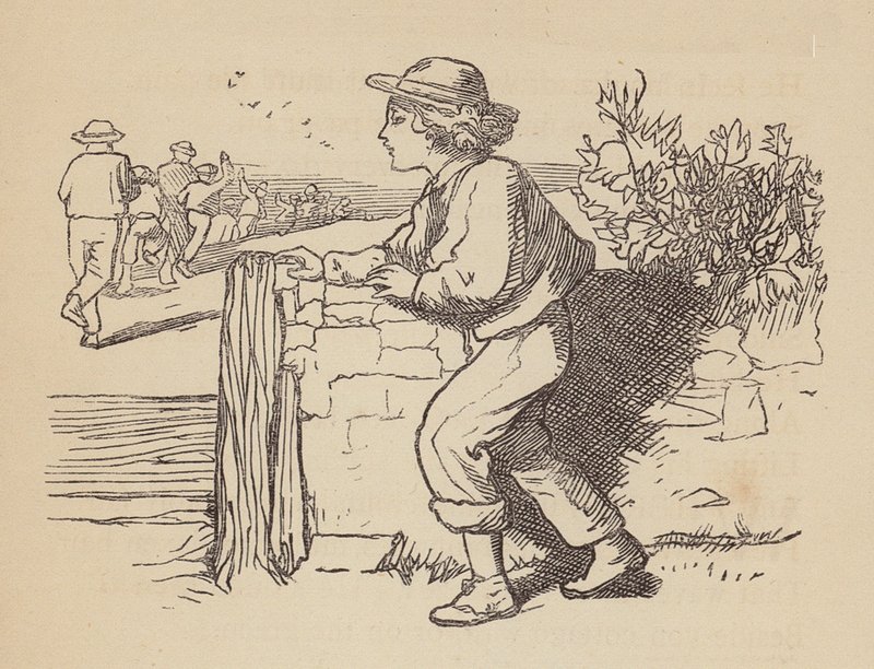 Niewidome dziecko (kolorowy grawerunek) autorstwa Thomas Dalziel