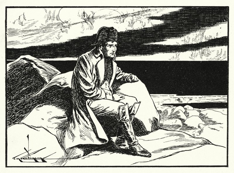 Napoleon na Świętej Helenie (litografia) autorstwa Thomas Heath Robinson