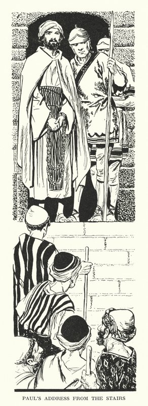 Przemówienie Pawła ze schodów (litografia) autorstwa Thomas Heath Robinson