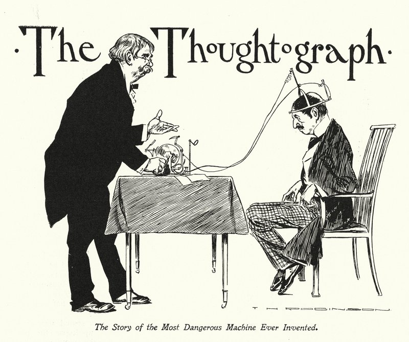 Myślograf (litografia) autorstwa Thomas Heath Robinson