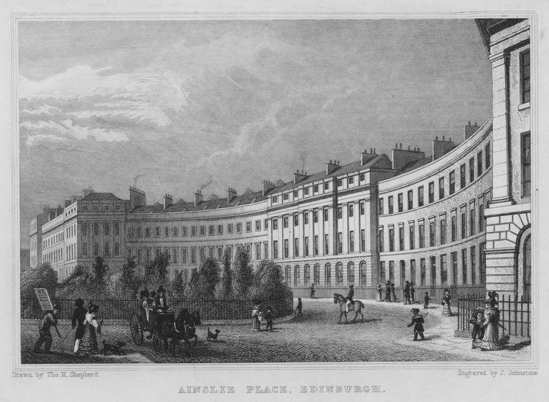 Ainslie Place, Edynburg (grawerowanie) autorstwa Thomas Hosmer Shepherd