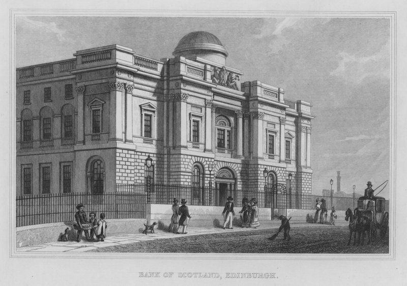 Bank of Scotland, Edynburg (grawerowanie) autorstwa Thomas Hosmer Shepherd