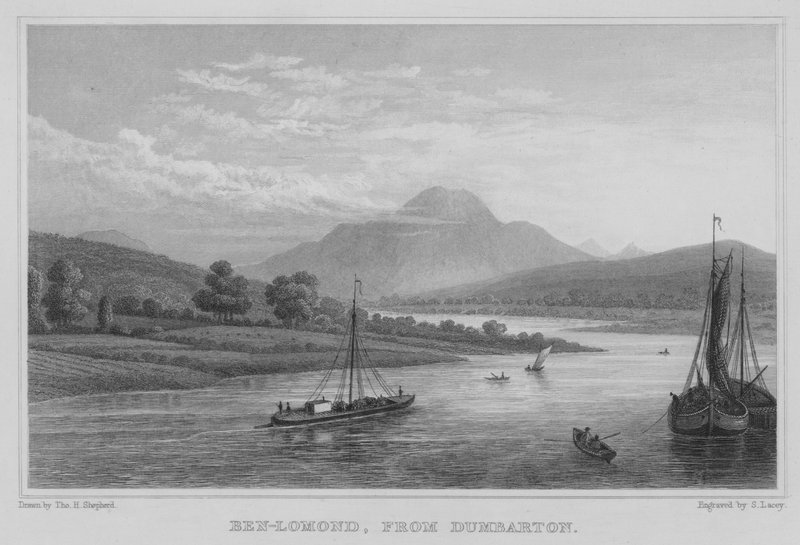 Ben-Lomond, z Dumbarton (grawerowanie) autorstwa Thomas Hosmer Shepherd