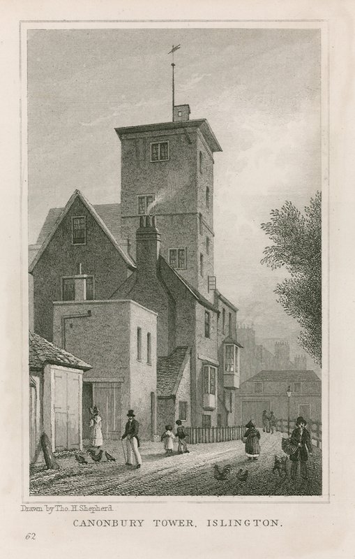 Dom i wieża Canonbury autorstwa Thomas Hosmer Shepherd
