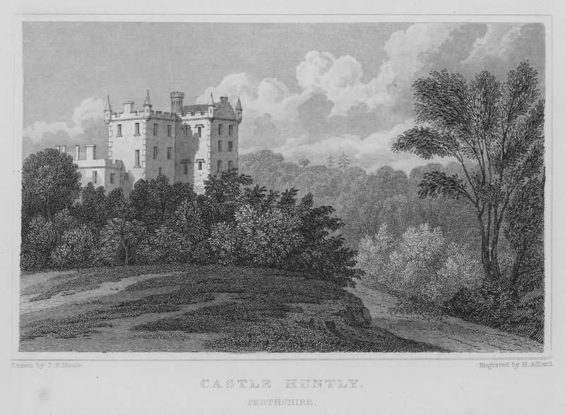 Castle Huntly, Perthshire (grawerowanie) autorstwa Thomas Hosmer Shepherd