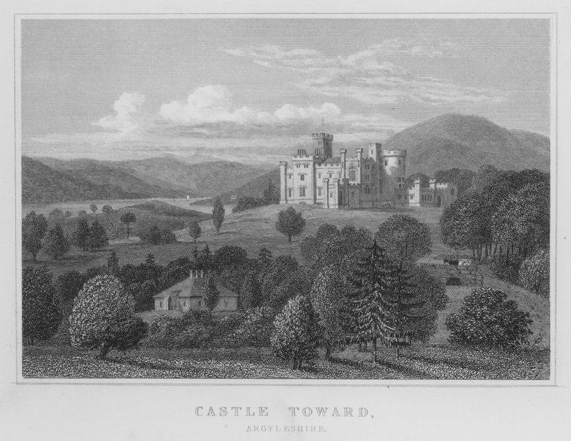 Zamek w kierunku, Argyleshire (grawerowanie) autorstwa Thomas Hosmer Shepherd