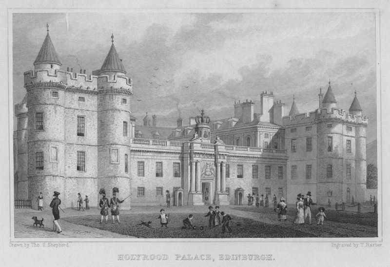 Pałac Holyrood, Edynburg (rycina) autorstwa Thomas Hosmer Shepherd