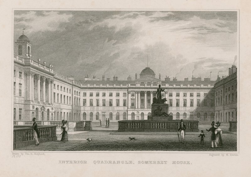 Czworokąt wewnętrzny, Somerset House autorstwa Thomas Hosmer Shepherd