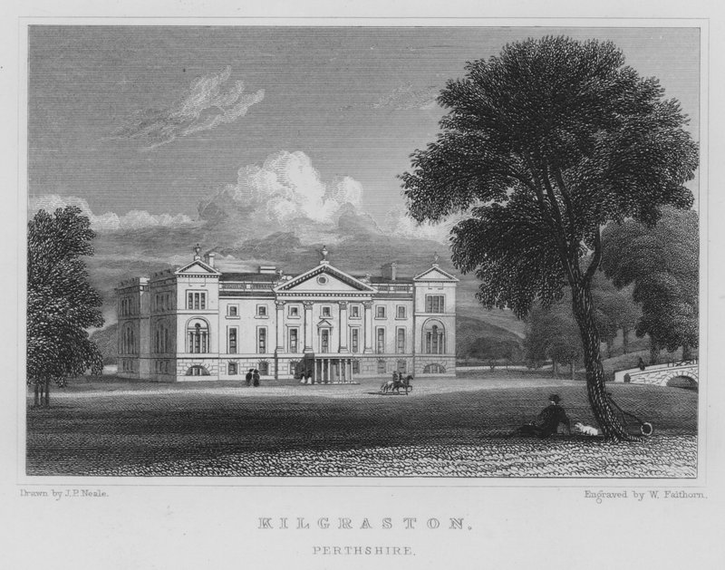 Kilgraston, Perthshire (grawerowanie) autorstwa Thomas Hosmer Shepherd