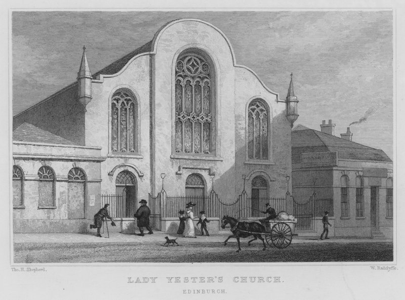 Kościół Lady Yester, Edynburg (grawerowanie) autorstwa Thomas Hosmer Shepherd