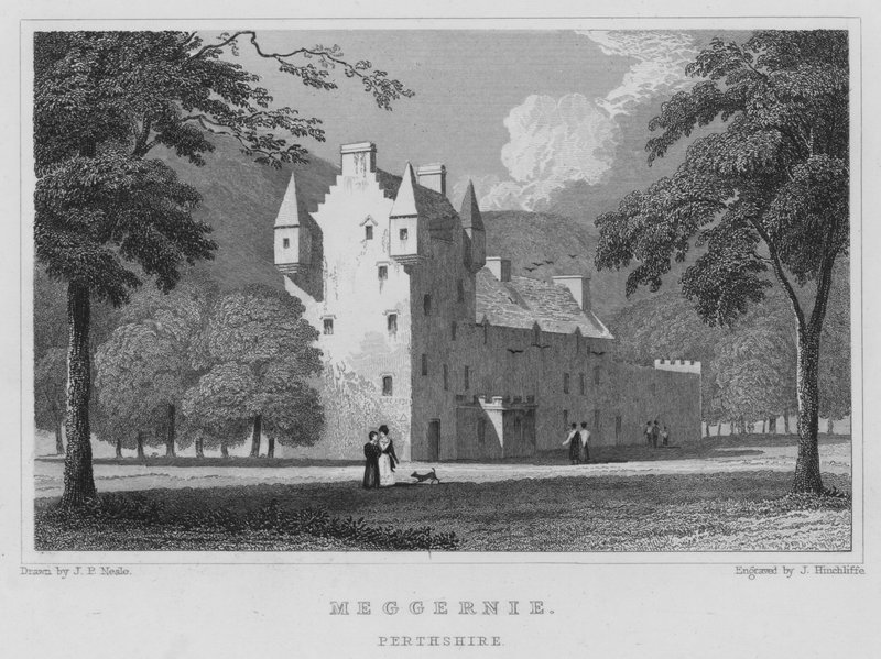 Meggernie, Perthshire (grawerowanie) autorstwa Thomas Hosmer Shepherd
