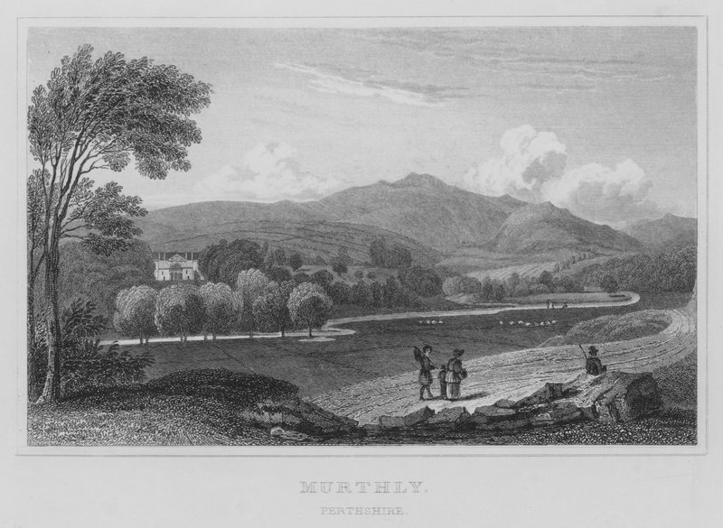 Murthly, Perthshire (grawerowanie) autorstwa Thomas Hosmer Shepherd