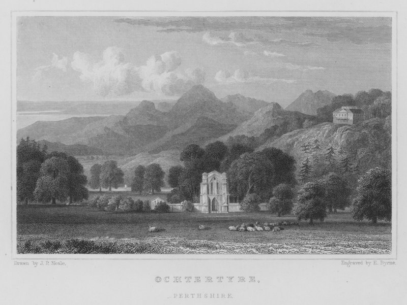 Ochtertyre, Perthshire (grawerowanie) autorstwa Thomas Hosmer Shepherd