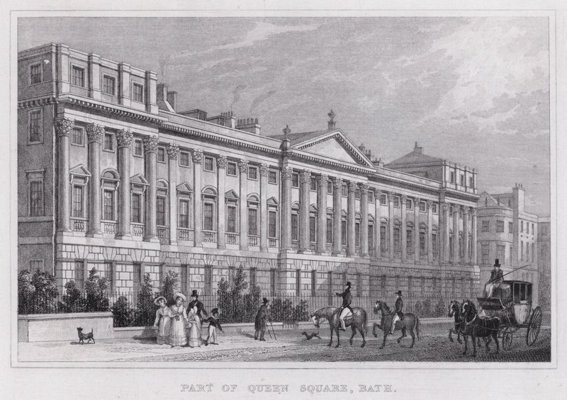 Część Queen Square, Bath (rycina) autorstwa Thomas Hosmer Shepherd