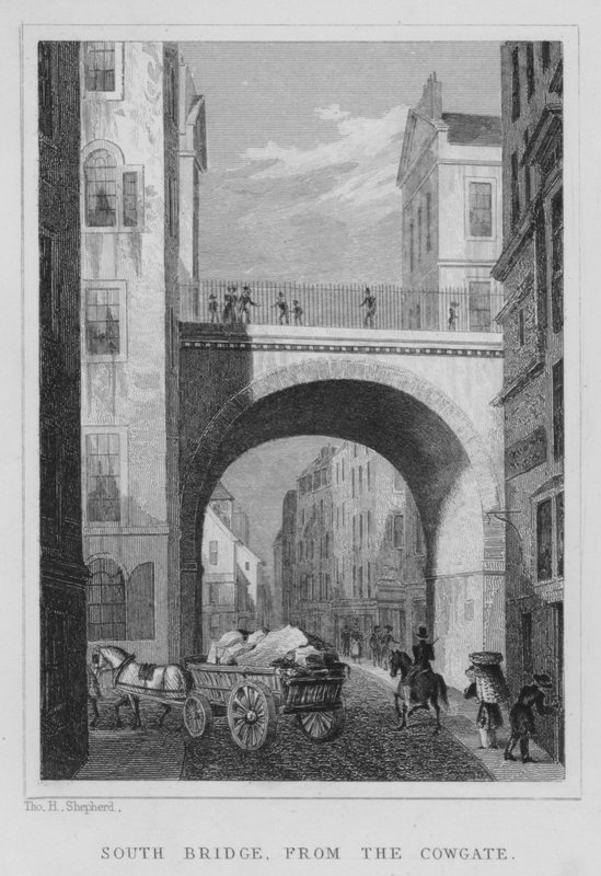 Most Południowy, od Cowgate (rycina) autorstwa Thomas Hosmer Shepherd