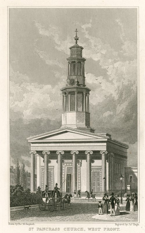 Kościół św. Pancrasa, front zachodni autorstwa Thomas Hosmer Shepherd