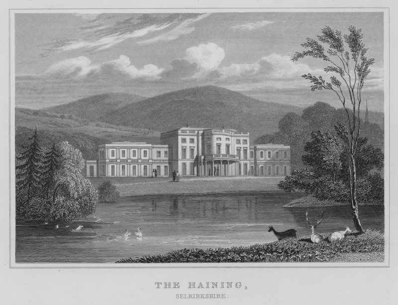Haining, Selkirkshire (grawerowanie) autorstwa Thomas Hosmer Shepherd