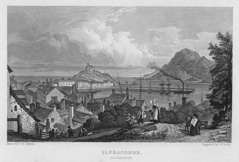 Ilfracombe, Devonshire (grawerowanie) autorstwa Thomas Mann (after) Baynes