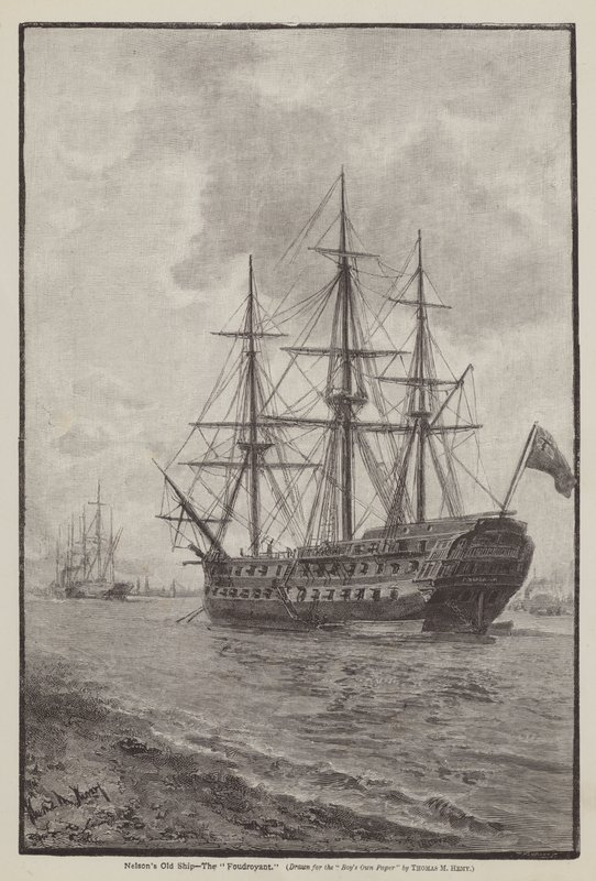 Stary statek Nelsona, Foudroyant autorstwa Thomas Marie Madawaska Hemy