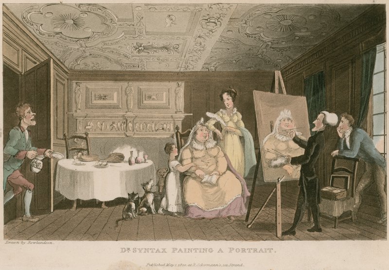 Dr Syntax maluje portret autorstwa Thomas Rowlandson