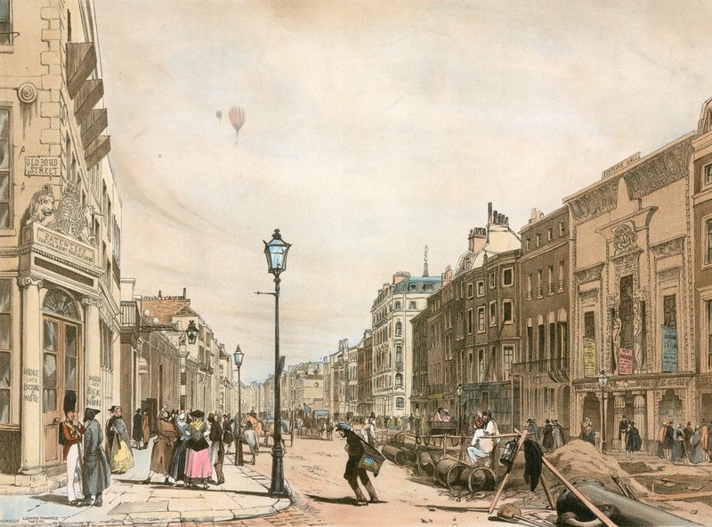 Piccadilly patrząc w kierunku miasta autorstwa Thomas Shotter Boys