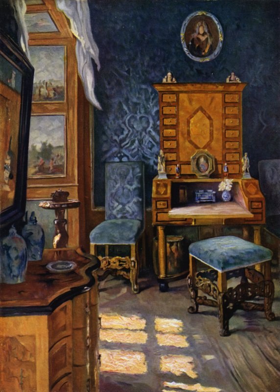 Salon Niebieski w Zamku Weikersheim, Wirtembergia, dekoracja barokowa, ok. 1680-1700 autorstwa Unbekannt Unbekannt