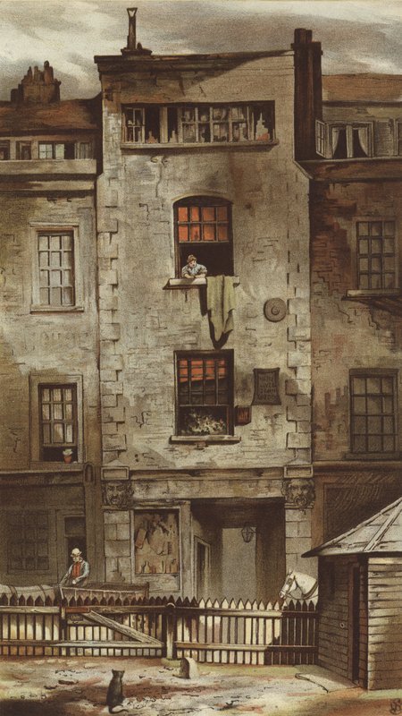 Dom Drydena, Fetter Lane (chromolitho) autorstwa Waldo Sargeant
