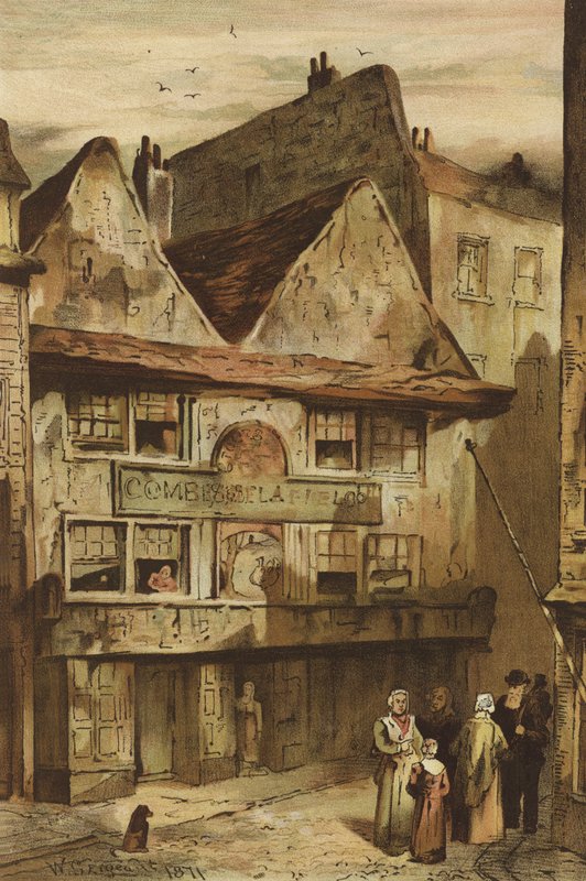 Dom Nell Gwynne, Drury Lane, Strand (chromolitho) autorstwa Waldo Sargeant