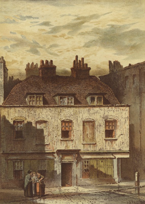 Stare domy, Dyott Street, Bloomsbury (chromolitho) autorstwa Waldo Sargeant