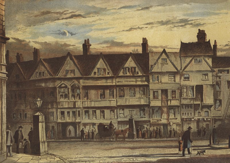 Old Houses, Holborn Bars (chromolito) autorstwa Waldo Sargeant