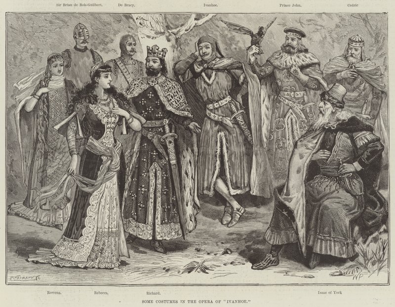 Niektóre kostiumy w operze Ivanhoe autorstwa Walter Paget