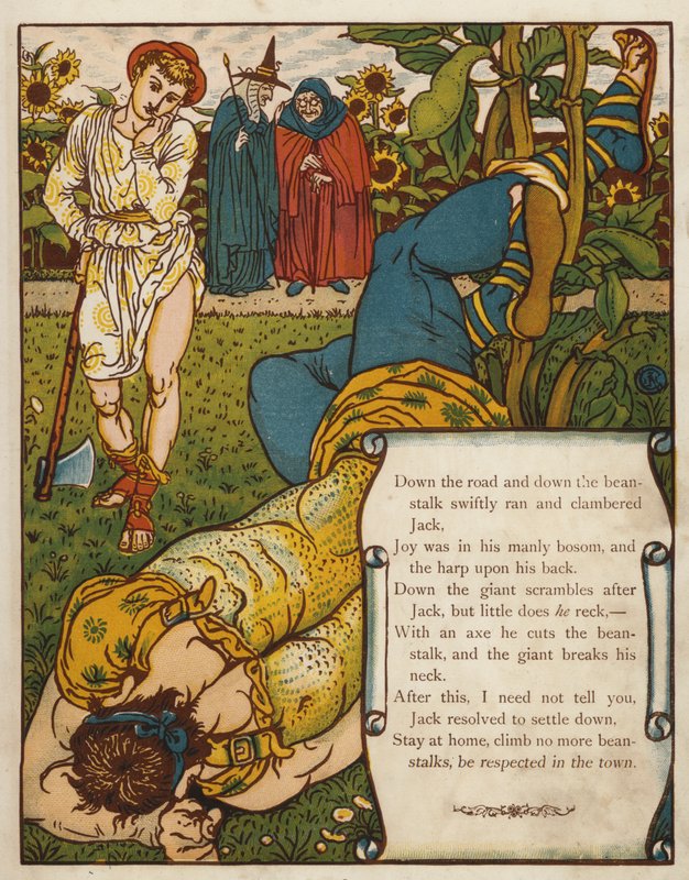 Jack i łodyga fasoli (kolor lito) autorstwa Walter Crane
