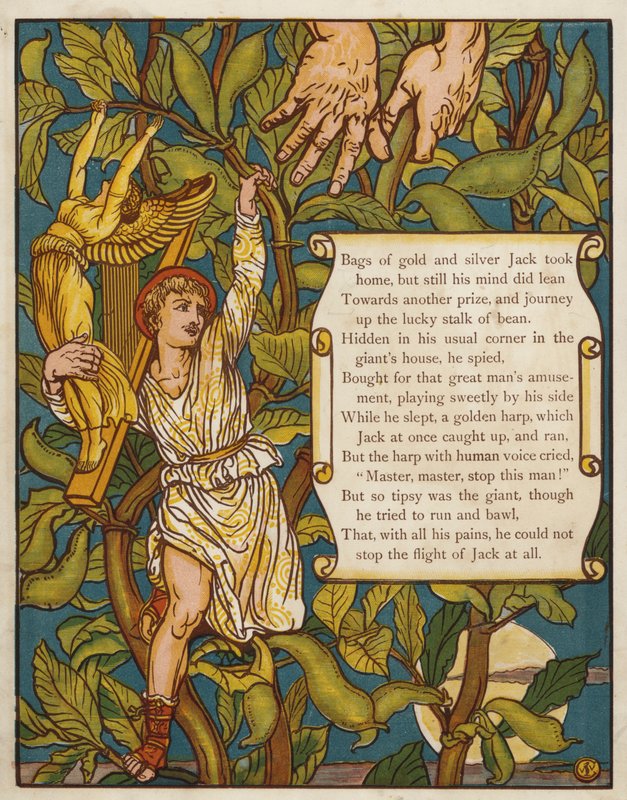 Jack i łodyga fasoli (kolor lito) autorstwa Walter Crane