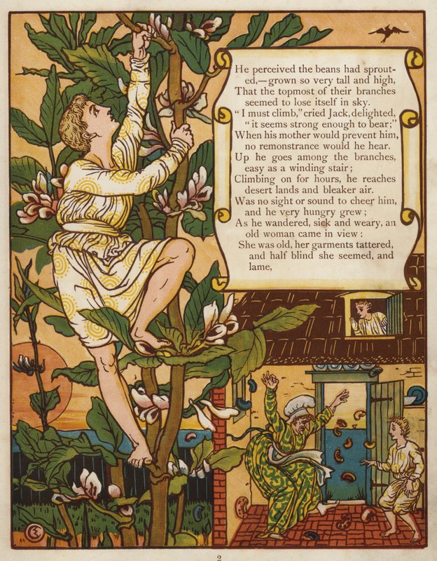 Jack i łodyga fasoli (kolor lito) autorstwa Walter Crane