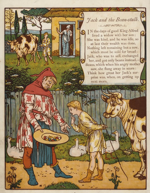 Jack i łodyga fasoli (kolor lito) autorstwa Walter Crane
