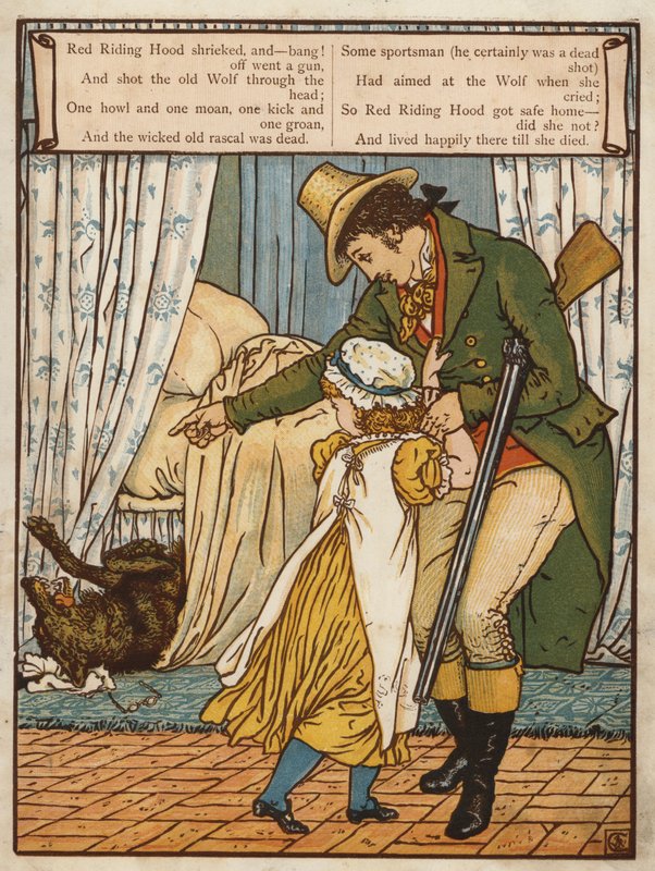 Czerwony Kapturek (kolor lito) autorstwa Walter Crane