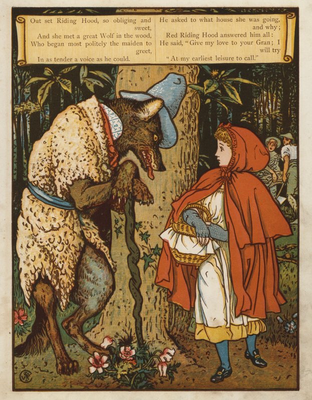 Czerwony Kapturek (kolor lito) autorstwa Walter Crane