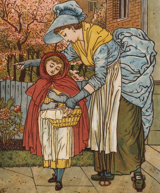 Czerwony Kapturek (kolor lito) autorstwa Walter Crane
