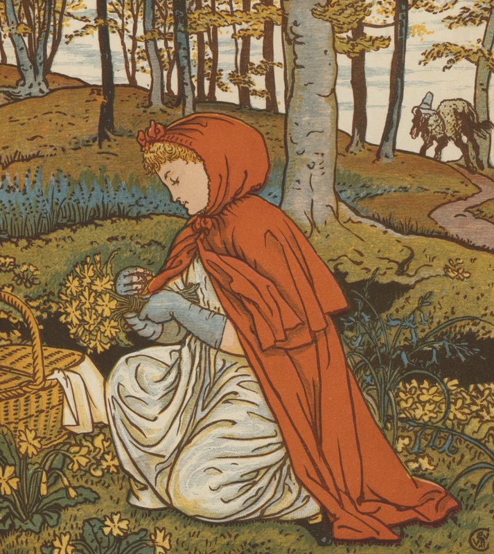 Czerwony Kapturek (kolor lito) autorstwa Walter Crane