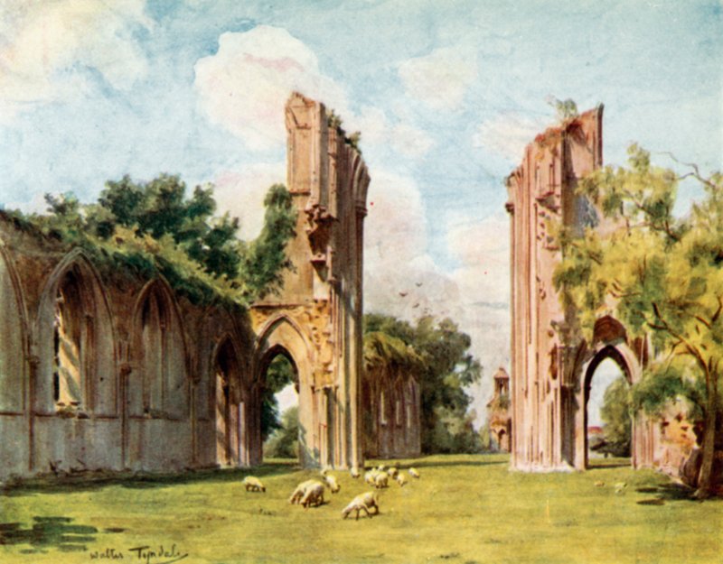 Opactwo Glastonbury (kolor lito) autorstwa Walter Frederick Roofe Tyndale