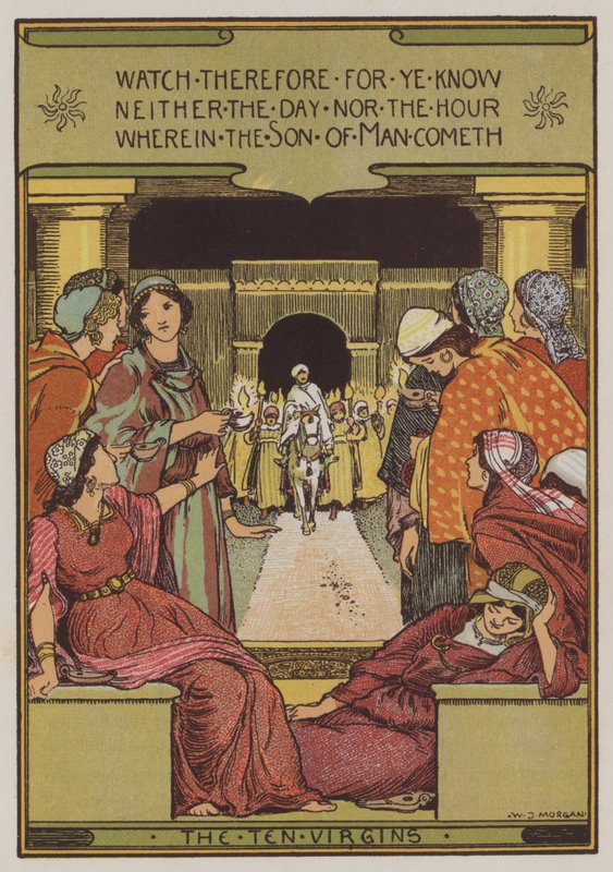 The Ten Virgins (kolor lito) autorstwa Walter Jenks Morgan