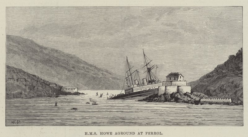 HMS Howe osiadł na mieliźnie w Ferrol autorstwa Walter Paget