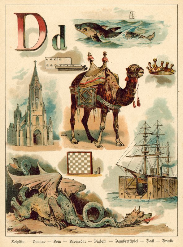 Litera D (chromolitho) autorstwa Walter Zweigle